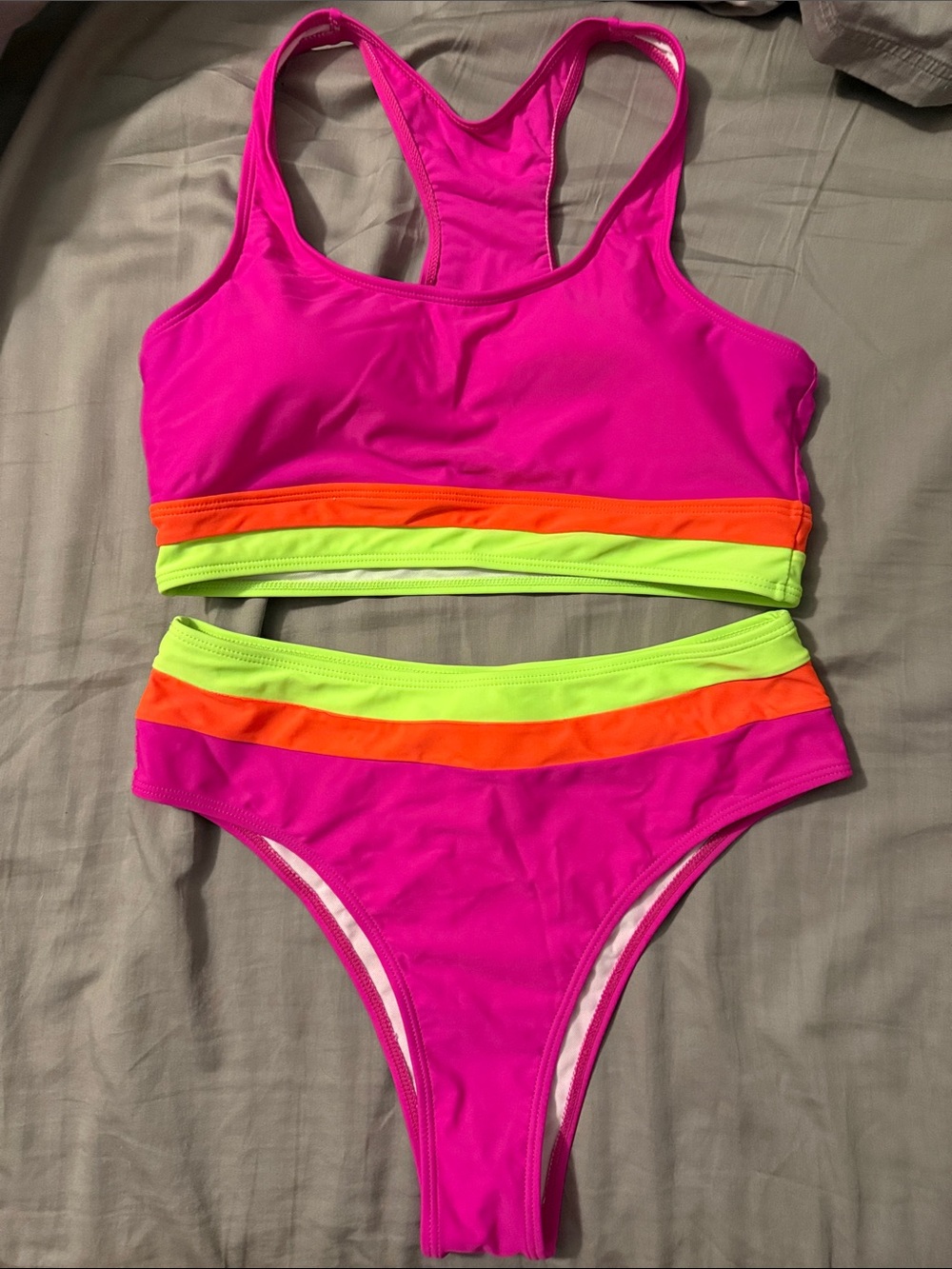 Neon Lime Trim Swimsuit Bottoms